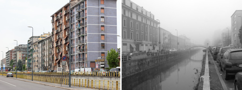 Il Naviglio Pavese oggi e le sue sponde usate come parcheggio, appena fuori dalla circonvallazione esterna. Fonte: Flickr - B Plessi